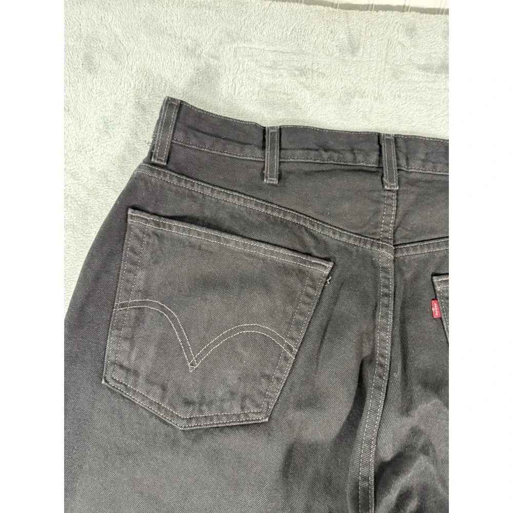 Levis 505 Jeans Mens 38x34 Black Denim Regular Fit Straight Leg Vintage